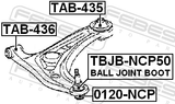 Febest TAB-436 Front Bushing, Front Control Arm