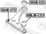 Febest MAB-076 Front Bushing, Front Control Arm