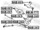 Febest NBJB-777 Rear Upper Control Arm Ball Joint Boot 44.8X32X17.4
