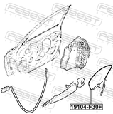 Febest 19104-F30F Outer Door Lock Cable