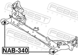 Febest NAB-340 Rear Crossmember Bushing