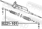 Febest 0221-101 Steering Tie Rod End