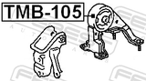 Febest TMB-105 Rear Engine Mount Bushing