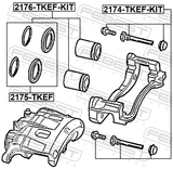 Febest 2174-TKEF-KIT Front Caliper Slide Pin Kit (Set For One Side)