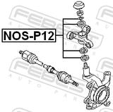 Febest NOS-P12 Steering Knuckle Repair Kit 4 PCS