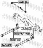 Febest TAB-572 Bushing, Rear Trailing Arm