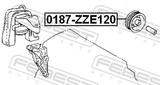 Febest 0187-ZZE120 Pulley Idler