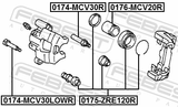 Febest 0175-ZRE120R Rear Brake Caliper Repair Kit (Set For Two Sides)