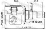 Febest 0511-323FLH Inner CV Joint Left 22X35X24