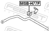 Febest MSB-H77F Front Stabilizer Bar Bush D23