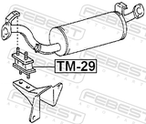 Febest TM-29 Exhaust Pipe Support