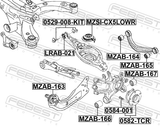 Febest MZAB-165 Rear Rod Bushing