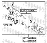 Febest 1277-DMRLH Rear Left Brake Caliper Assembly (With Bracket)