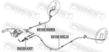 Febest 04100-KKRH Parking Brake Cable, Right