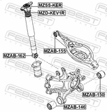 Febest MZSS-KER Rear Shock Absorber Mounting