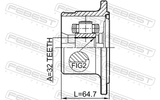 Febest 0211-R20 Inner CV Joint 32X109