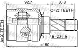 Febest 1811-A12 Inner CV Joint 20X34.9X22