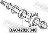 Febest DAC42820040 Wheel Bearing 42X82X40X40