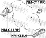 Febest NM-C11RH Right Engine Mount (Hydro)