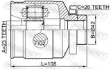 Febest 1211-TUCJMRH Inner CV Joint Right 23X42X26