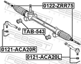 Febest TAB-543 Steering Rack Bushing Kit