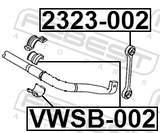 Febest VWSB-002 Front Stabilizer Bar Bush