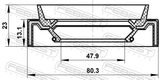 Febest 95JAY-50801323L Drive Shaft Oil Seal 47.9X80.3X13.1X23