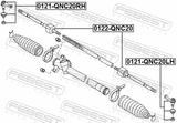 Febest 0121-QNC20RH Steering Tie Rod End Right