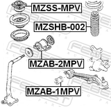 Febest MZAB-2MPV Front Arm Bushing (Hydro)