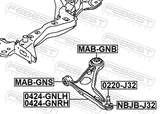 Febest MAB-GNB Rear Bushing, Front Control Arm (Hydro)