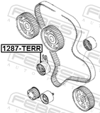 Febest 1287-TERR Timing Belt Tensioner Pulley