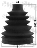 Febest 0117P-ACU35R Boot Outer CV Joint Kit Pvc 81X102.5X24