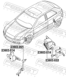 Febest 23603-022 Rear Level Sensor (With Bracket, With Link)