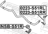 Febest NSB-S51R Rear Stabilizer Bar Bush D28