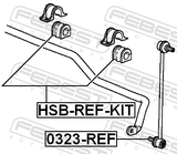 Febest HSB-REF-KIT Front Stabilizer Bar Bush Kit D20