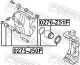 Febest 0275-J50F Front Brake Caliper Repair Kit (Set For Two Sides)