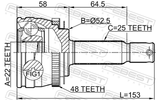 Febest 1210-MCA48 Outer CV Joint 22X52.4X25