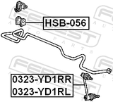 Febest HSB-056 Rear Stabilizer Bar Bush D20