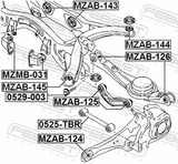 Febest MZAB-145 Rear Crossmember Bushing