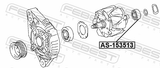 Febest AS-153513 Ball Bearing 15X35X13