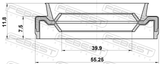 Febest 95EAS-41550812X Drive Shaft Oil Seal 39.9X55.45X7.5X11.8