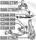 Febest CDAB-002 Bushing, Front Lower Control Arm