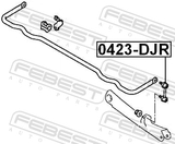 Febest 0423-DJR Rear Stabilizer Link / Sway Bar Link