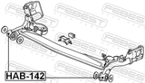 Febest HAB-142 Rear Crossmember Bushing