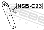 Febest NSB-C23 Rear Shock Absorber Bushing