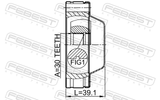 Febest 1811-MOKFSHA Propshaft Front CV Joint 30X74