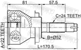 Febest 0110-J210 Outer CV Joint 22X52X24