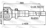 Febest 2711-XC90RH Inner CV Joint Right 27X30X28