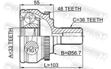 Febest 2710-S60A48 Outer CV Joint 33X57X36