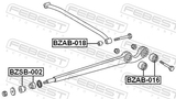 Febest BZAB-016 Rear Arm Bushing